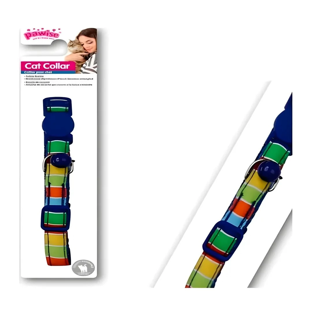 Pawise Şerit Desenli Mavi Kedi Boyun Tasması 28014